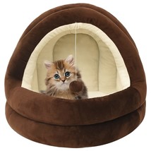 Cat Bed 50x50x45 cm Brown and Cream - £28.10 GBP