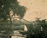 HIckory Street Bridge Horse Cart Neosho Missouri MO 1908 DB Postcard - $18.76