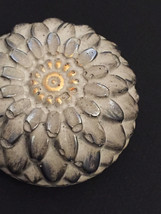 Concrete Paperweight - Chrysanthemum - Graphite/Gold Highlights - £14.38 GBP