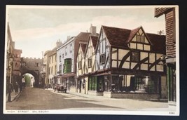 High Street Salisbury Wiltshire England Vtg Postcard WB Posted 1934 J. Salmon - £8.60 GBP