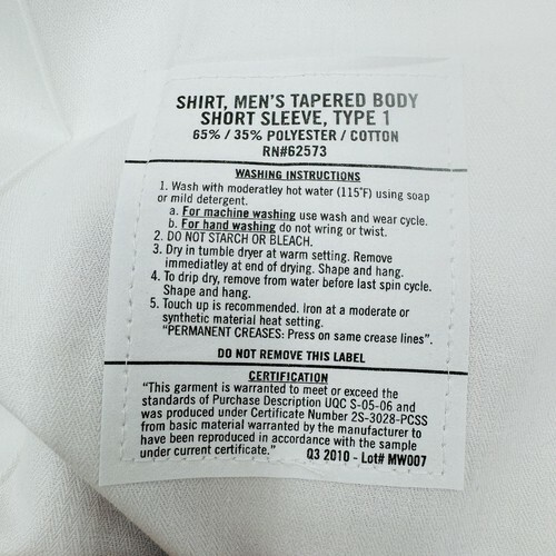 NEW Marlow White Shirt MEN'S TAPERED BODY SHORT SLEEVE, TYPE 1 RN#62573 Size 17 Item image 3