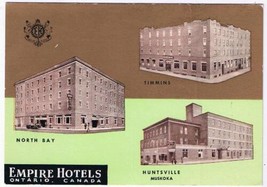 Ontario Postcard Empire Hotels Timmins North Bay Huntsville Muskoka - £3.88 GBP