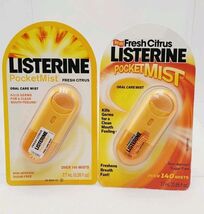 Lot Of 2 Listerine Pocketmist FRESH CITRUS Oral Care Mist 140 Mists 2005... - $31.43