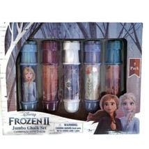 Disney Frozen II Jumbo Chalk Set 5 Pack With Chalk Holders - £10.87 GBP