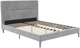 Cosmoliving By Cosmopolitan Westerleigh Upholstered Platform Bed, Light Gray - £272.41 GBP