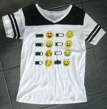 FREEZE Black/White T-Shirt Ringer Short Sleeve SMILEY Emoji Size Medium ... - $4.99