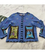 Sport Elle Womens Vintage 90s Cardigan Sweater Size XL New Periwinkle Tr... - $47.37 CAD