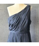J.Crew Kylie One Shoulder Blue Silk Chiffon Dress Women’s 16 Wedding Coc... - $1,762.41 MXN