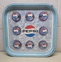 Vintage 1960&#39;s Ice Chest Enjoy Pepsi-Cola 13&quot; Square Metal Advertising Tray - €11,06 EUR