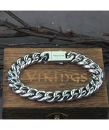 Man Bracelet Stainless Steel Cuban Link Chain Vikings Bracelets Men Punk... - £31.65 GBP