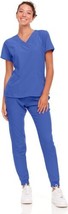 Natural Uniforms Medical Cool Stretch Jogger &amp; Top Scrub Set Blue 8500 W... - £25.60 GBP