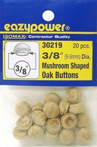 Eazypower 30219 3/8&quot; Oak Mushroom Shaped Buttons (20 Piece) - $314.81 MXN