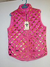 Simply Southern pink with gold elephants puffer vest    Size Large - £19.63 GBP