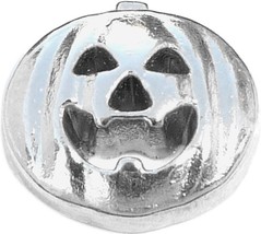 Silvertone Pumpkin Jack O Lantern Floating Locket Charm - £1.93 GBP