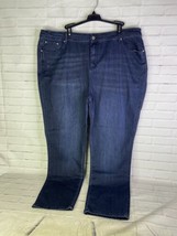 NEW 12 Thompson High Waisted Denim Jeans Dark Wash Stretch Womens Plus S... - $31.99