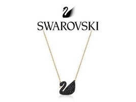[SWAROVSKI] Genuine Iconic Swan Rose Gold Black Neckless 520413 Women&#39;s Jewelry - £169.70 GBP