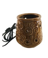 Scentsy Lamp Night Light  5&quot; Brown with Swirl Pattern Bulb Included - £13.37 GBP
