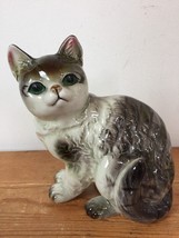 Vintage Ardalt Lenwile Hand Painted Porcelain Japanese Tabby Cat Figurin... - $149.99