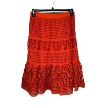 Diane Von Furstenberg Tiana Orange Crochet Skirt 8 - £42.66 GBP