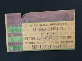 Vintage Used Concert Ticket Elton John/Eric Clapton Shea Stadium 1997 x1 - £7.81 GBP