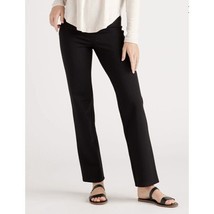 Quince Womens Ultra-Stretch Ponte Straight Leg Pant Black Pull On L Tall - £18.86 GBP