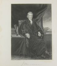 Chief Justice J Marshall United States Steel Engraving Print Antique 1863 RARE - £27.96 GBP