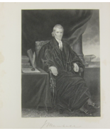 Chief Justice J Marshall United States Steel Engraving Print Antique 1863 RARE - £27.96 GBP