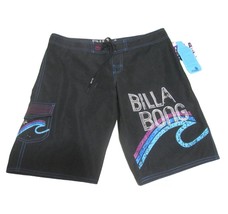 BILLABONG Boardshorts Size 3 Swim Shorts Women&#39;s Jr Small Black Blue Logo Pocket - £23.45 GBP