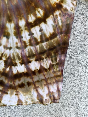 NEW Gilden Men’s Brown Cream Spiral Ice Tie Dye Short Sleeve Shirt Size Large Item image 5