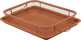 Baking with G&amp;S Nonstick Crisper Basket with Baking Pan, Copper, 2 Piece... - $52.50 CAD