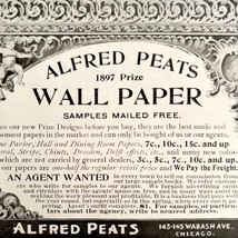 Alfred Peats Wall Paper 1897 Advertisement Victorian Home Decor Agent DW... - €17,28 EUR