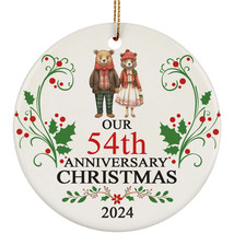 Bear Couple Our 54th Anniversary 2024 Ornament Gift 54 Years Christmas Together - £11.80 GBP