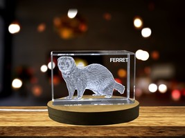 LED Base included | Ferret Crystal Art | Unique Crystals Carved with Playful - £31.96 GBP - £319.73 GBP