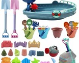 Long Shovels Sand Toys Set With Mesh Bag Including Bath Boat, Castle Bui... - £39.37 GBP
