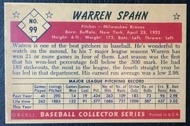 1953 Bowman #99 Warren Spahn Reprint - MINT - Milwaukee Braves - £1.56 GBP
