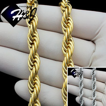 17&quot;20&quot;24&quot;30&quot;MEN Stainless Steel 8mm Gold/Silver Smooth Rope Chain Necklace*N149 - £11.98 GBP+