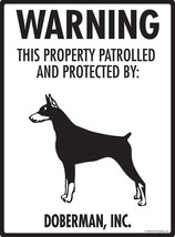 Warning! Doberman - Property Protected and Beware Aluminum Dog Sign - 9&quot;... - $18.95