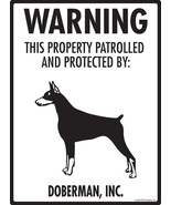 Warning! Doberman - Property Protected and Beware Aluminum Dog Sign - 9&quot;... - $26.65 CAD