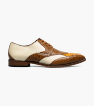 Stacy Adams Tristano Modified Bike Toe Oxford Shoes Tan Multi 25694-238 image 3