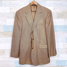 Brooks Brothers Wool Silk Blend Sport Coat Brown Windowpane 2 Button Men... - $98.99