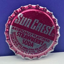 Soda pop bottle cap vintage advertising drink Sun Crest Missouri strawbe... - $7.87