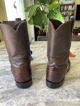Vintage Larry Mahan full quill Ostrich leather brown  cowboy boots men’s 9.5 D  image 2