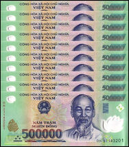 10 x Vietnam 500,000 Dong Banknote, 2021, P-124q, VND, Polymer USA SELLE... - $562.08 CAD