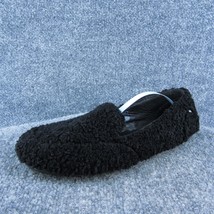 UGG Hailey Fluff Women Loafer Shoes Black Leather Slip On Size 10 Medium - £27.25 GBP