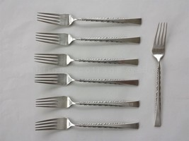 antique INTERNATIONAL DEEPSILVER SILVERPLATE FLATWARE CAMILE 7 dinner forks - £30.10 GBP