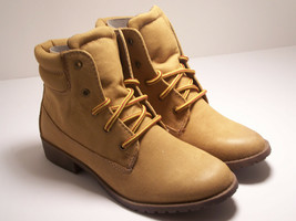 CANDIES CAPOWELL Womens Shoes Ankle Boots Lace Up Boots Tan NEW - $49.99