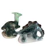 2 VTG Dinosaur Ceramic 6&quot; Figurines Stegosaurus Parasaurolophus SET jura... - $48.76 CAD