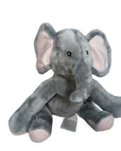 Little Miracles plush baby toy gray elephant pink ears feet hands - £10.07 GBP