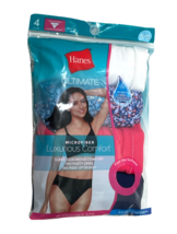 Hanes Ultimate Comfort Panties Women 5/S Microfiber Luxurious Multicolor 4 Pairs - £10.28 GBP