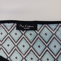 Nue Options Women’s Green/Black Geometric 3/4 Sleeve Blouse Size 2X Chest 52" image 3